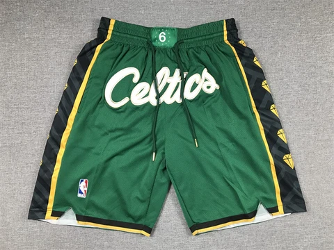 Men's Boston Celtics Basketball City Pocket Stitched Shorts Green Size:S-3XL Cover
