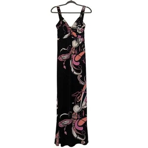 Maxi Vestido T TAHARI Estampado Floral Motivo Paisley Barroco Bloque de Color Talla XS - Imagen 1 de 6