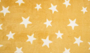 Luxury Super Soft Coral Cuddle Fleece Fabric Material - YELLOW STARS - Picture 1 of 1