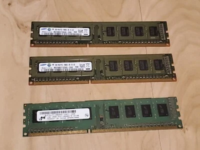 6GB (3x2GB) Ram DDR3 PC3-10600V-08-10-AO Samsung/Micron Crucial - Image 1 of 3