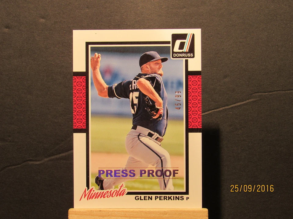 2014 Donruss Press Proofs Gold #167 Glen Perkins SN 45/99 - Image 1 of 1