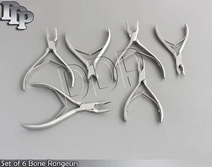 Juego de 6 instrumentos de cirugía oral dental quirúrgica Bone Rongeurs - Imagen 1 de 3