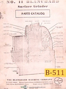 Blanchard 11, amoladora de superficie, manual de piezas 1953 - Imagen 1 de 2