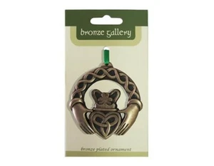 Irish Claddagh Ring Hanging Ornament Bronze Plated Celtic Design 2.7" x 2.7" - Picture 1 of 1