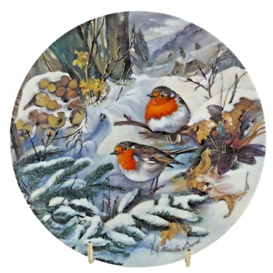 Hutschenreuther Sammelteller Rotkelchen "Vögel im Winter"1992 ca.20 cm Top - Picture 1 of 4