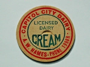 Milchflaschenverschluss - Capitol City Dairy (spezifischer Standort unbekannt) - Sahne - Bild 1 von 2