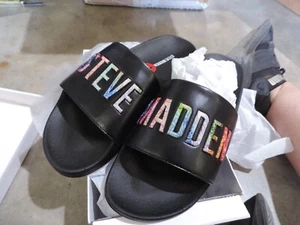 Steve Madden Black  SMD112303 flip flop size 10 - Picture 1 of 5