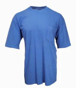 Vintage Men's Selvedge Pocket T Shirt, Blue, XL, 100% Cotton, Single Stitch, NOS - Picture 1 of 4