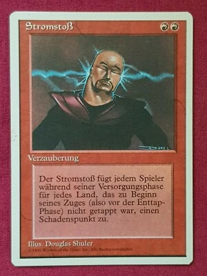 Magic The Gathering GERMAN 4TH EDITION POWER SURGE STROMSTOSS red card MTG - Image 1 of 2