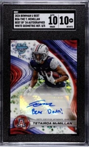 Bowman's Best U Tetairoa McMillan 2024 refractor blanco radiocontrol automático SP #d 5/5 SGC 10 - Imagen 1 de 2