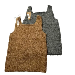 SKIMS Cozy Knit Tank Top Lot of 2 Smoke Camel Girls 8/10 - Picture 1 of 14
