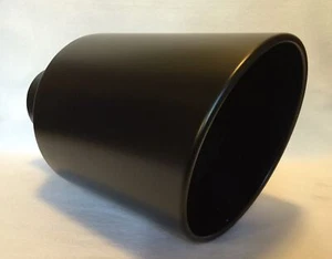FLAT BLACK WELD ON DIESEL EXHAUST TIP 5" INLET 10" OUTLET 18" LONG - Picture 1 of 5