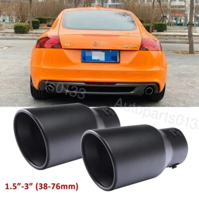 2PCS For Audi TT TTS Car Exhaust Pipe Tip Rear Tail Throat Muffler Tailpipe Foto 1 de 4