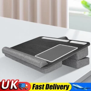 Portable Lap Laptop Desk with Pillow Cushion Laptop Stand Lap Desk (Black) UK - Afbeelding 1 van 10