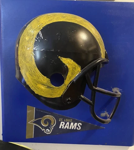 St Louis Rams Plastic Helmet Plaque And Mini Pennant Cover