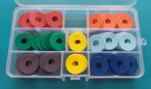 Multi-Coloured Nylon Plastic M8 Repair / Large Washers 70pcs Boxed Set / Kit - Picture 1 of 4