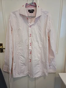 Camisa Para Hombre Diseñador Claudio Lugli Rosa Claro Talla XXL Cuadrada Dec Botones - En muy buena condición - Imagen 1 de 10
