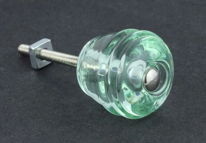 1-1/8" Glass Barrel Knob Coke Bottle Green - Image 1 of 1