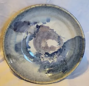 Studio Art Pottery Plate Arizona Artist Judy Smith 2010 Blue Cream Purple - Picture 1 of 8