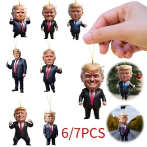 Donald Trump Christmas Ornament 2D Acrylic Christmas Tree Pendant - Picture 1 of 10