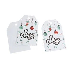 25 Happy Holidays Paper Tags - TL173 - Picture 1 of 2