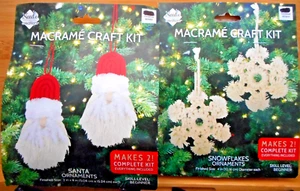 2 Nuovi Aghi Creazioni Kit Macramè Babbo Natale-Fiocchi di Neve Ornamenti Natalizi-Mk 2 Ea - Foto 1 di 6