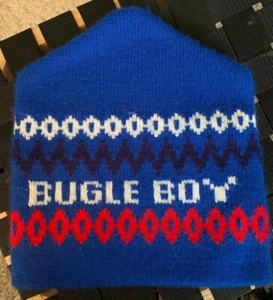 VTG 90s Bugle Boy blue white red Ski Hat Beanie winter - Picture 1 of 8