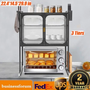 Free Standing Rack Shelf 3-Tier Household Kitchen Storage Metal Shelf Organizer - Picture 1 of 17