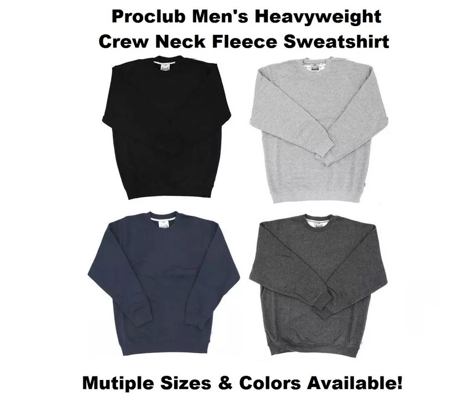 Pro Club Men's Heavyweight 13oz Crew Neck Fleece Sweatshirt - Image 1 of 1