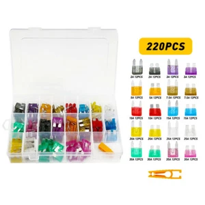 Set Of 220pcs Car Fuses Assortment Blade Assorted Kits Truck With Automotive Box - Picture 1 of 8