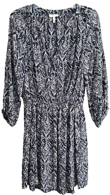 Joie Molly 抽象佩斯利长袖丝绸弹性腰连衣裙 S 码 — 第 1/4 张图片