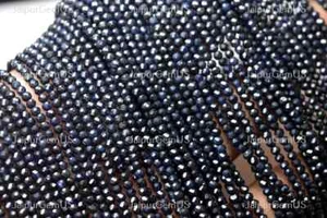 12 Zoll Strang, 100 % Natürlicher Blauer Saphir Facettiert Rondelle Perlen Größe - 2,80 mm - Bild 1 von 5