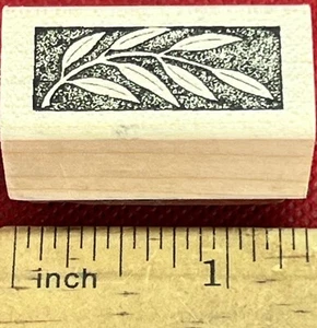 Tuscany Olive leaf rectangle frame by All Night Media Rubber Stamp nature wood - Picture 1 of 5