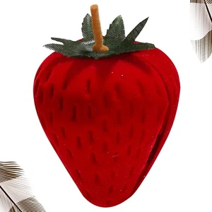 Strawberry Trinket Box Earrings Gift Necklace Display Case Delicate Storage - Picture 1 of 11