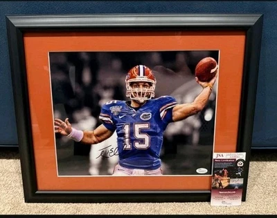 Tim Tebow Signed 11x14 Florida Gators Action Photo – Matted & Framed w/JSA - Image 1 of 4