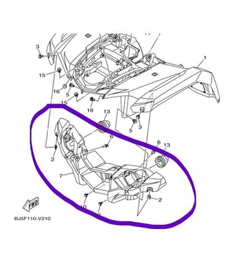 Cubierta de parachoques delantero Yamaha 2018-2025 YFM 450 Kodiak BB5-F8309-00-00 nueva Foto 1 de 2