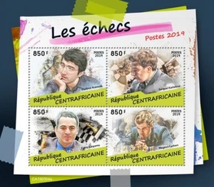 Central Africa - 2019 World Chess Champions - 4 Stamp Sheet - CA190304a - Picture 1 of 1