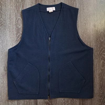 Vintage Filson Garment 100% Virgin Wool Vest Liner Men's XL Zipper Front - Image 1 of 4