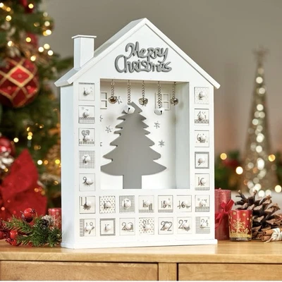 Empty Advent Calendar To Fill Yourself - Rustic Christmas Tree Display & Holiday - Image 1 of 4
