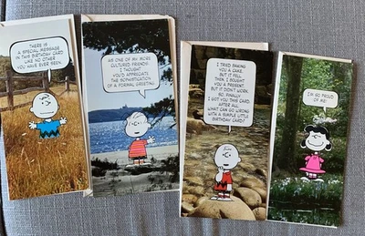 Four Retro Peanuts Snoopy Greetings Cards Charlie Brown  - Image 1 of 4