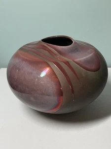 Tony Evans Raku Studio Kunstkeramik Vase #506 groß Lavendel irisierend - Bild 1 von 15