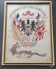 ORIGINAL RIESEN Boxeraufstand China Feldzug 1900 Seide Stickerei 80 X 60 CM