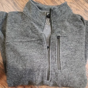 Ibex Mens XL Merino Wool Blend Shak Half-Zip Pullover Sweater gray  Long Sleeve - Picture 1 of 5