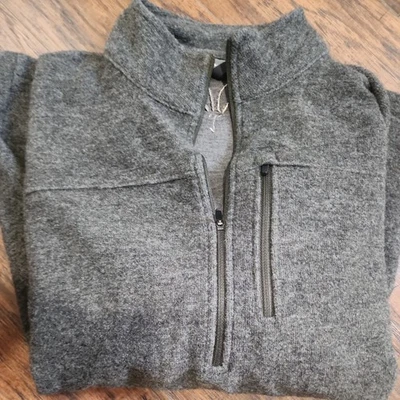 Ibex Mens XL Merino Wool Blend Shak Half-Zip Pullover Sweater gray  Long Sleeve - Image 1 of 4