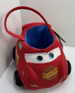 Disney Pixar Cars Lightning McQueen Easter Halloween Race Car Plush Basket W Tag - Picture 1 of 5