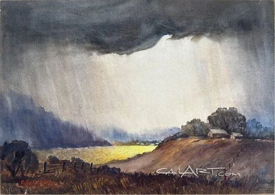 Paisaje de lluvia CaLiFoRnia de la década de 1940 por Richard V. Johnson - ¡LISTADO! Foto 1 de 2
