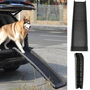 Dog Pet Ramp Plastic Folding Lightweight Strong Bi Fold Travel Car Van Portable - Picture 1 of 9