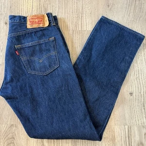 Jeans Levi's 501 Botón Mosca Azul Denim Pierna Recta Para Hombre Talla 34x36 Actual 34x31 - Imagen 1 de 11