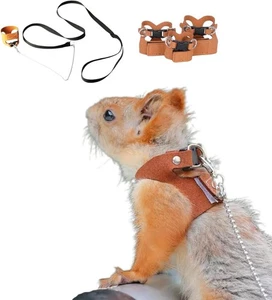 Pack de 3 arneses y ardillas ajustables de ardilla de cuero y cuerda de tracción... - Imagen 1 de 7