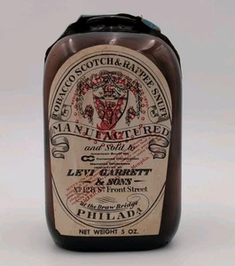 Antique Sealed Levi Garrett & Sons American Snuff Brown Bottle VTG - Picture 1 of 8